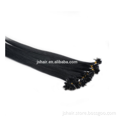High quality keratin virgin brazilian nail trip hair extension